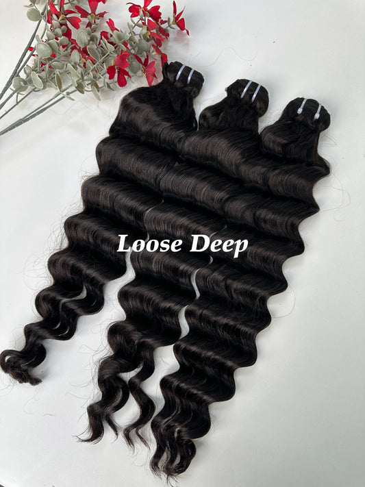 Loose Deep Human hair bundle 10"-32" Inch